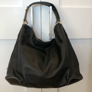 Cole Haan black leather hobo bag
